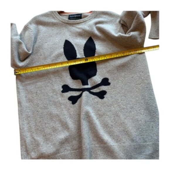 Psycho Bunny light grey merino pullover sweater size 2 - Picture 13 of 15
